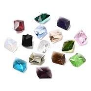Pointed Back Glass Rhinestone Cabochons, Faceted, Polygon, Mixed Color, 17x13x7.5~8mm(GLAA-B012-48B)