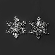 Christmas Transparent Acrylic Connector Charms, Snowflake Links, Clear, 54x47.5x6mm, Hole: 2.5mm and 3.5mm, about 66pcs/500g(TACR-P003-01B)