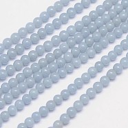 Natural Angelite Beads Strands, Round, 4mm, Hole: 1mm, about 98pcs/strand, 15.5 inch(G-L411-18-4mm)