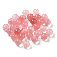 Cherry Quartz Glass Sphere Beads, Round Bead, No Hole, 6~6.5mm(G-P520-17)