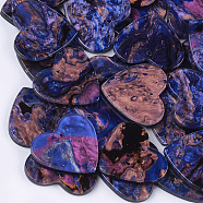 Cellulose Acetate(Resin) Pendants, Heart, Colorful, 22.5x25x2.5mm, Hole: 1.4mm(X-KY-S157-46C)