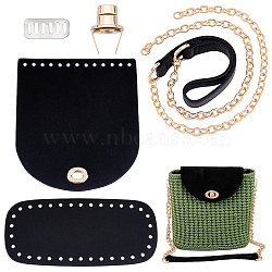 Imitation Leather Crossbody Shoulder Bag Making Kits, with Zinc Alloy Findings, Black, 17x15x0.3cm, Hole: 5.5mm(DIY-WH0304-252)