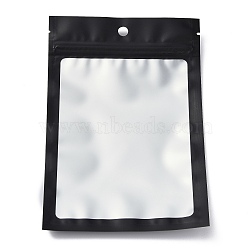 Plastic Zip Lock Bag, Gradient Color Storage Bags, Self Seal Bag, Top Seal, with Window and Hang Hole, Rectangle, Black, 18x12x0.25cm, Unilateral Thickness: 3.9 Mil(0.1mm), 95~100pcs/bag(OPP-H001-01C-07)