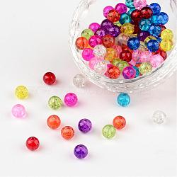Mixed Crackle Glass Beads, Round , 6mm, Hole:1.3~1.6mm(X-CCG-Q001-6mm-M)