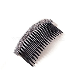 Plastic Hair Combs, with Rhinestone, Crystal, 105mm(PW-WG62ABD-03)