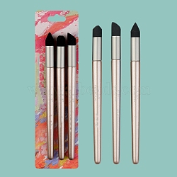 3Pcs Wood & Sponge Pen, Washable Sketch Rubbing Sponge Brush, Reusable Sketch Drawing Art Blenders Tools for Artist, Antique White, 14.9cm(PW-WG91938-01)