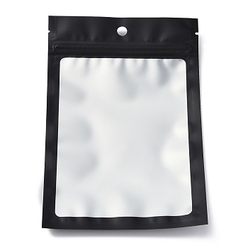Plastic Zip Lock Bag, Gradient Color Storage Bags, Self Seal Bag, Top Seal, with Window and Hang Hole, Rectangle, Black, 18x12x0.25cm, Unilateral Thickness: 3.9 Mil(0.1mm), 95~100pcs/bag
