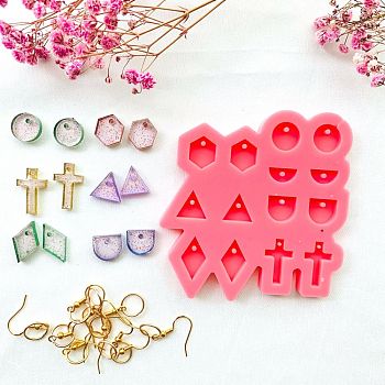 Pendant Silicone Molds, Resin Casting Molds, For UV Resin, Epoxy Resin Jewelry Making, Mixed Shapes, Tomato, 80x80x7mm