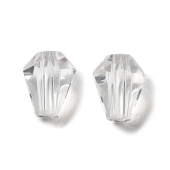 Glass Imitation Austrian Crystal Beads, Faceted, Diamond, Clear, 6x5mm, Hole: 1mm