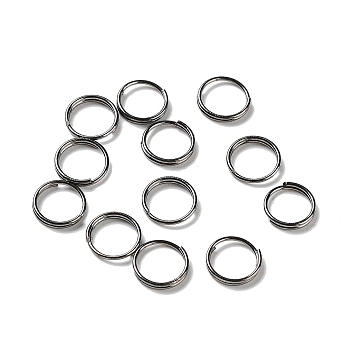 Brass Split Rings, Double Loops Jump Rings, Gunmetal, 7x1.2mm, about 5.8mm inner diameter