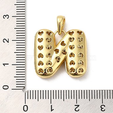 Brass Micro Pave Cubic Zirconia Pendants(KK-E061-03G-14)-3