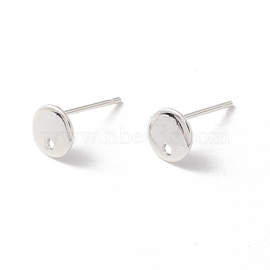 925 Sterling Silver Plated Flat Round 201 Stainless Steel Stud Earring Findings