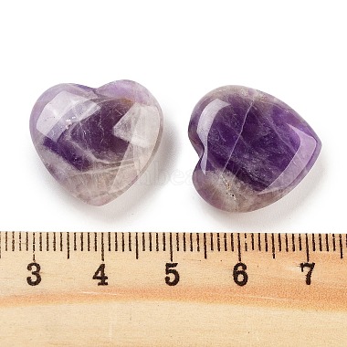 Heart Natural Amethyst Worry Stone(G-C134-06A-26)-3