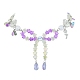 Alloy Leaf & Flower & Bowknot Pendant Necklace(NJEW-FZ00007)-3