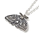 Alloy Moon Phase Moth Pendant Necklace(X-NJEW-G056-04AS)-1