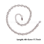 Non-Tarnish Unisex 304 Stainless Steel Cable Chains Necklaces(NC6634-1)