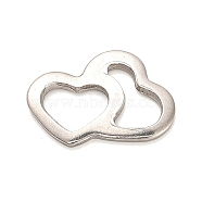 Non-Tarnish Stainless Steel Pendants, Heart Charms, Stainless Steel Color, 14x20.5x2mm, Hole: 9x5mm(STAS-L276-01P-08)