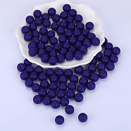 Round Silicone Focal Beads, Chewing Beads For Teethers, DIY Nursing Necklaces Making, Midnight Blue, 15mm, Hole: 2mm(SI-JX0046A-02)