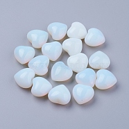 Opalite Heart Love Stones, Pocket Palm Stones for Reiki Balancing, 15~15.5x15x10mm(DJEW-P009-02C)