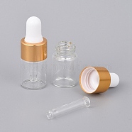 Empty Glass Dropper Bottles, for Essential Oils Aromatherapy Lab Chemicals, Clear, 43x16mm, Capacity: 2ml(X-MRMJ-WH0056-78C)