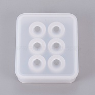 Silicone Bead Molds, Resin Casting Molds, For UV Resin, Epoxy Resin Jewelry Making, White, 8.15x7.05x1.85cm, Round Inner Size: 0.8cm(DIY-WH0143-27)