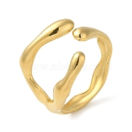 304 Stainless Steel Open Cuff Rings, Hollow Claw, Golden, Inner Diameter: 17.6mm(RJEW-Q780-01G)