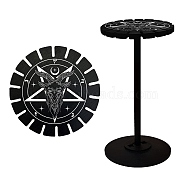 Wooden Wheel, Wooden Display Shelf, Black Holder Stand, Rustic Divination Pendulum Storage Rack, Witch Stuff, Goat Pattern, Wheel: 120x8mm, 2pcs, Studdle: 288x12mm, 1pc(DJEW-WH0046-024)