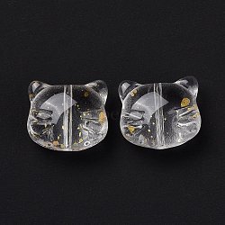 Glass Beads, for Jewelry Making, Cat, Clear, 12.5x14x6.5mm, Hole: 1mm(X-GLAA-G079-02I)