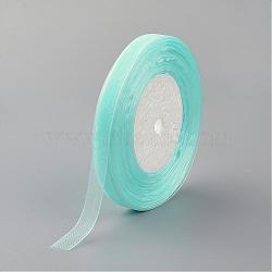 Organza Ribbon, Pale Turquoise, 3/8 inch(10mm), 50yards/roll(45.72m/roll), 10rolls/group, 500yards/group(457.2m/group)(RS10mmY-013)