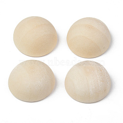Unfinished Natural Wood Cabochons, Undyed, Half Round/Dome, Old Lace, 19x10mm(X-WOOD-R269-F)