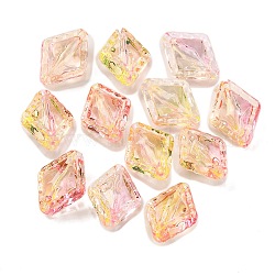 51Pcs Transparent Two Tone Acrylic Beads, Rhombus, Light Salmon, 18.5x14.5x9.5mm, Hole: 1.5mm, about 515pcs/500g(MACR-K359-19A)