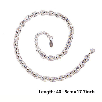 Non-Tarnish Unisex 304 Stainless Steel Cable Chains Necklaces