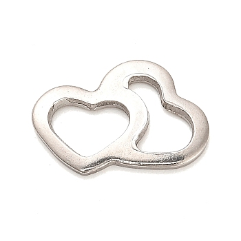 Non-Tarnish Stainless Steel Pendants, Heart Charms, Stainless Steel Color, 14x20.5x2mm, Hole: 9x5mm