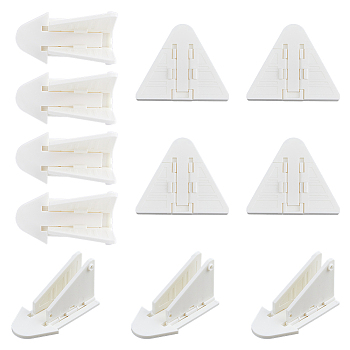 15Pcs Plastic Child Safety Lock for Sliding Door, Window Security Bar, Triangle, White, 74x89x8mm