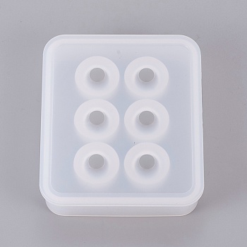 Silicone Bead Molds, Resin Casting Molds, For UV Resin, Epoxy Resin Jewelry Making, White, 8.15x7.05x1.85cm, Round Inner Size: 0.8cm