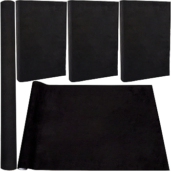 Faux Suede Book Covers, Notebook Wraps, Rectangle, Black, 1500x430mm