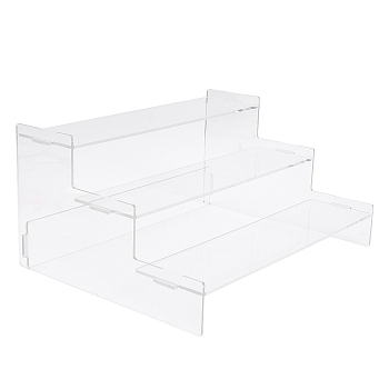 3-Tier Acrylic Action Figure Display Risers, Model Toy Assembled Organizer Holders, for Minifigures, Toys, Collections Display, Clear, Finish Product: 31.9x24x15cm