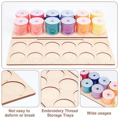 12 лотки для хранения деревянных вышивальных ниток с пронумерованными слотами(TOOL-WH0201-03)-4