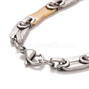 Vacuum Plating 304 Stainless Steel Bar Link Chains Bracelet(STAS-E160-01GP)-3
