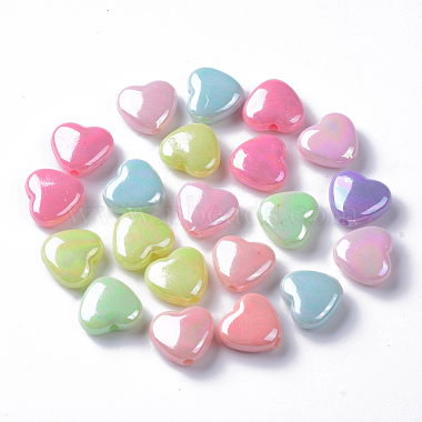 12mm Mixed Color Heart Acrylic Beads