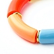 Chunky Curved Tube Acrylic Beads Stretch Bracelet for Girl Women(BJEW-JB06684-02)-4