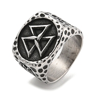 304 Stainless Steel Ring, Triangle, Inner Diameter: 19mm(RJEW-B055-04AS-12)
