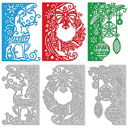 3Pcs 3 Styles Carbon Steel Cutting Dies Stencils, for DIY Scrapbooking, Photo Album, Decorative Embossing Paper Card, Stainless Steel Color, Matte Style, Elk & Christmas Wreath & Lantern, Christmas Themed Pattern, 15.2x9.7~10.9x0.08cm, 1pc/style(DIY-WH0309-551)