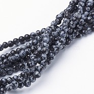 Natural Snowflake Obsidian Beads Strands, Round, 4mm(GSR4mmC009)