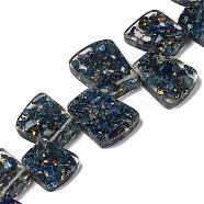 Dyed Natural Imperial Jasper with Resin Beads Strands, Trapezoid, Prussian Blue, 17.5~35.5x24~29x6~6.5mm, Hole: 1.5mm, about 15pcs/strand, 12.40''(31.5cm)(G-Q017--E05-01C)