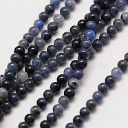 Natural Gemstone Sodalite Round Beads Strands, 2mm, Hole: 0.8mm, about 184pcs/strand, 16 inch(G-A130-2mm-16)