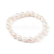 Natural Baroque Keshi Pearl Beaded Stretch Bracelet for Women, Seashell Color, Inner Diameter: 2-1/4 inch(5.7cm)(BJEW-JB08910)