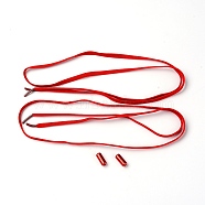 Spandex High Elastic Yarn Shoelaces, with Aluminum Buckles, Flat, Red, 18~1020x6~8x1.5~8mm, 4pcs/set(DIY-WH0225-80D)