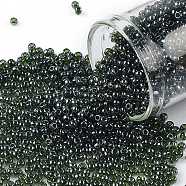 TOHO Round Seed Beads, Japanese Seed Beads, (119) Transparent Luster Olivine, 11/0, 2.2mm, Hole: 0.8mm, about 1110pcs/bottle, 10g/bottle(SEED-JPTR11-0119)