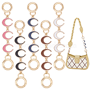 WADORN 1 Set Alloy Enamel Crescent Moon Link Purse Strap Extenders, with Spring Gate Ring, for Bag Replacement Accessories, Mixed Color, 15.8cm, 5 colors, 1pc/color, 5pcs/set(AJEW-WR0001-62)